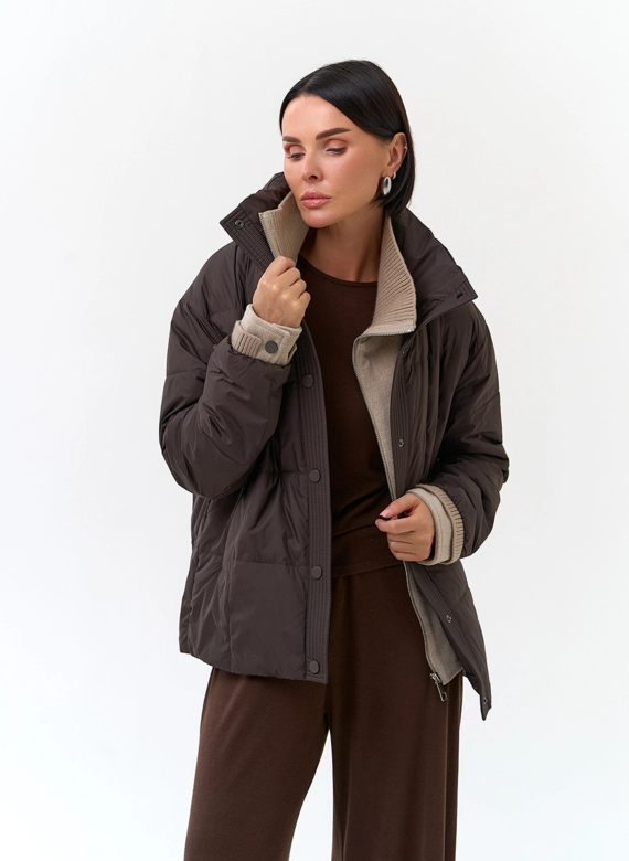 Женская куртка с воротником стойкой