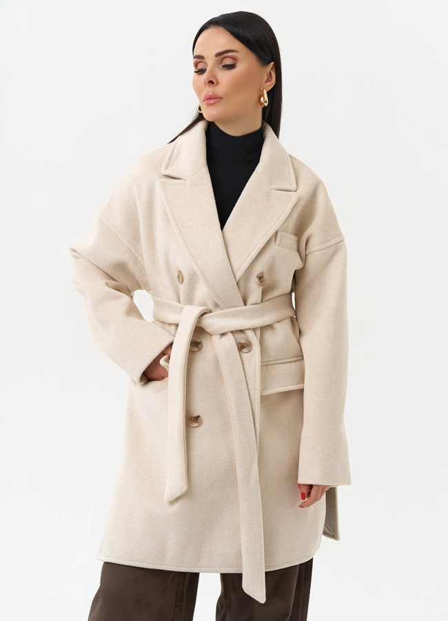 Двубортное женское пальто модель № 30195 в кредит
