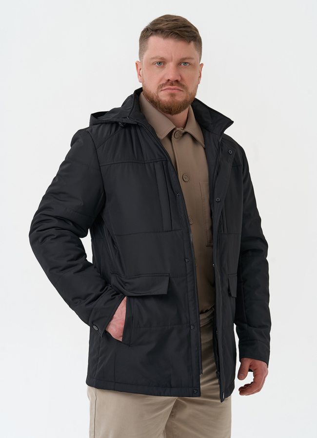 Мужская утепленная куртка с капюшоном модель № 30274 универмаг малина