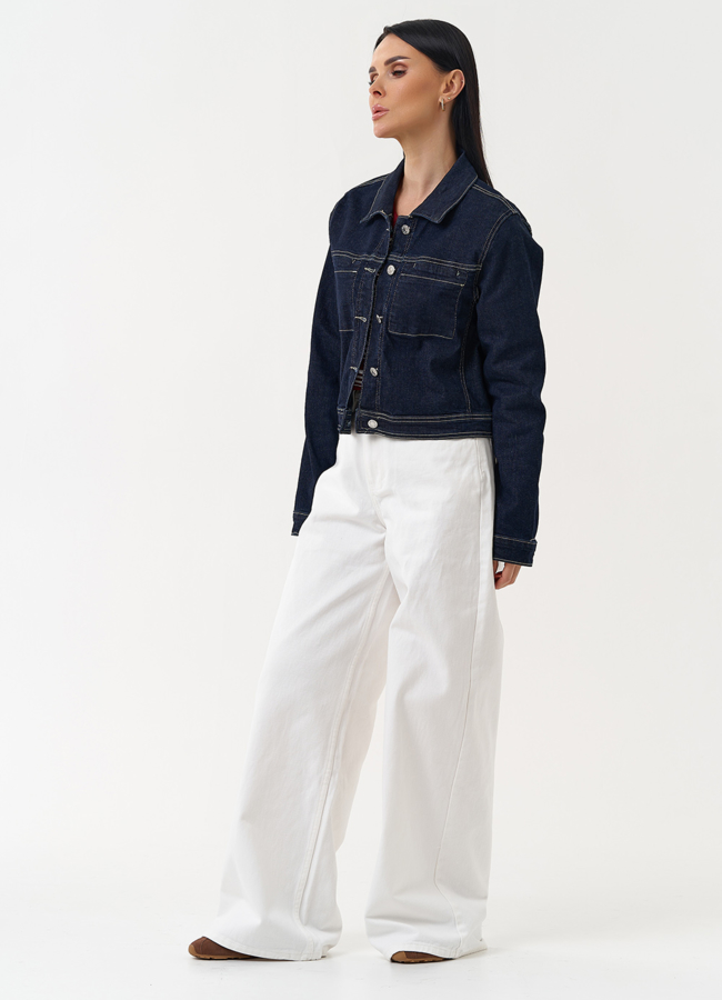 Жакет джинсовый синего цвета модель № 30413 в рассрочку