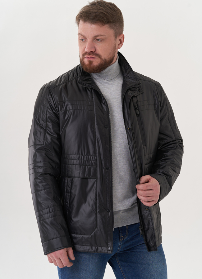 Мужская куртка черного цвета модель № 26808 в рассрочку