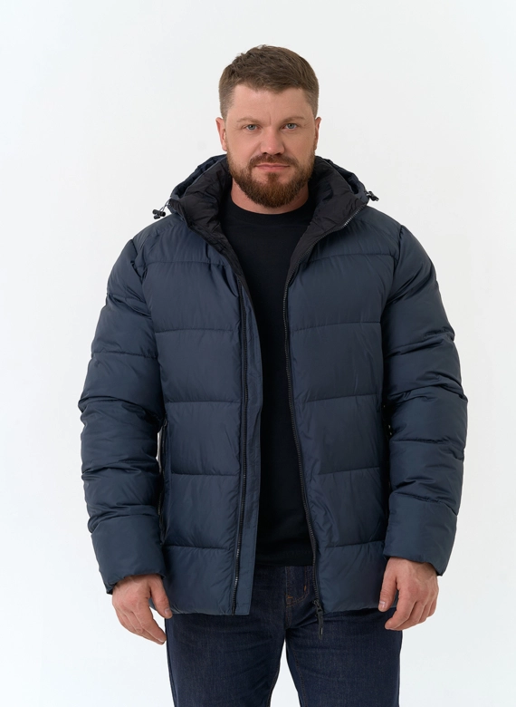 Мужской пуховик с капюшоном  фото