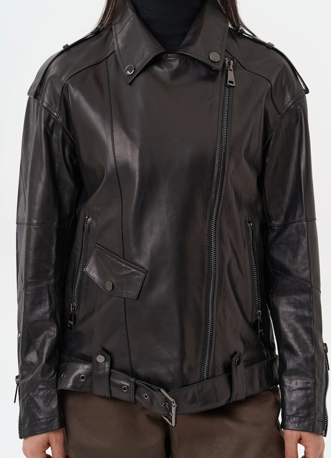 Женская куртка-косуха из натуральной кожи модель № 22341 универмаг малина