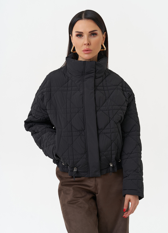 Короткая куртка с воротником стойкой модель № 30034 меха малина